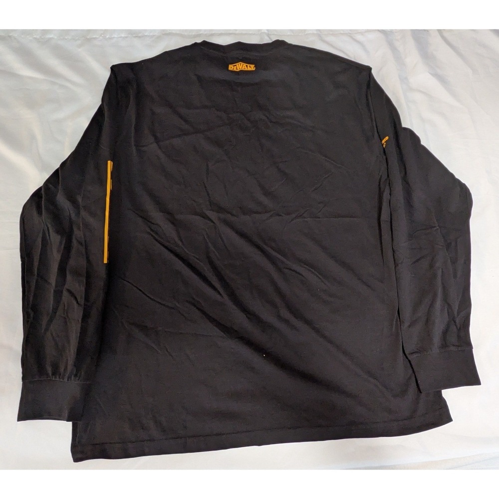 DeWalt Long Sleeve T-Shirt Mens XXL Black New Workwear Graphic Logo Shirt - Picture 3 of 3